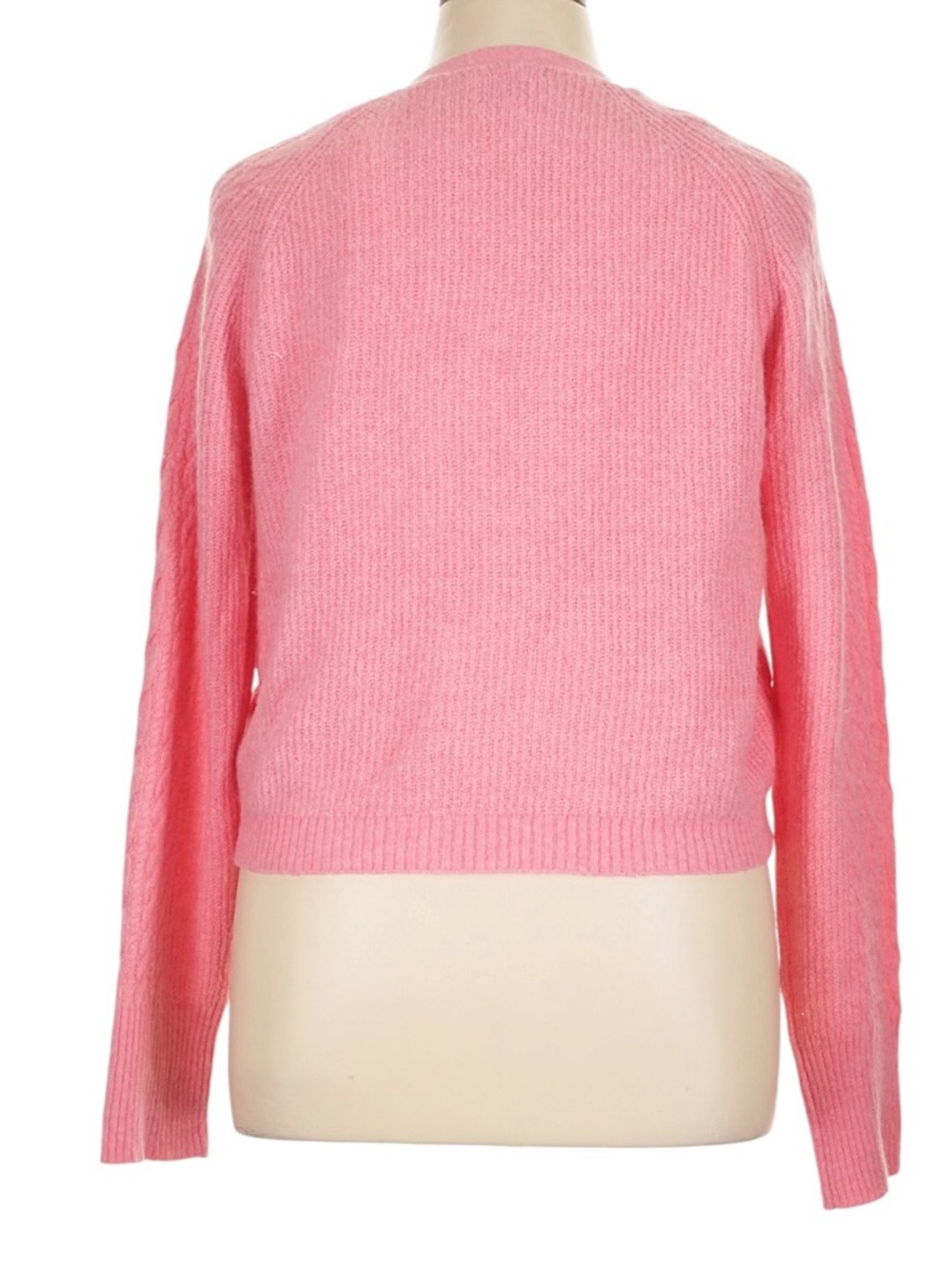 J. Crew Supersoft Cropped Cable Knit Sweater Tank Set XL Pink Gold Buttons Wool - Picture 5 of 14